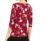Blusa assimétrica estampada feminina Alfani com manga 3/4, verde, tamanho extragrande