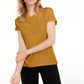 Camiseta feminina lisa com amarração nas costas Maison Jules, amarela, tamanho pequeno
