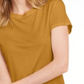 Camiseta feminina lisa com amarração nas costas Maison Jules, amarela, tamanho pequeno