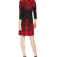 Vestido estampado feminino JM Collection, preto, tamanho pequeno