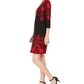 Vestido estampado feminino JM Collection, preto, tamanho pequeno