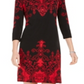 Vestido estampado feminino JM Collection, preto, tamanho pequeno
