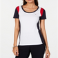Camiseta Tommy Hilfiger Feminina de Algodão Colorblocked Branca Tamanho Médio