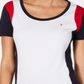 Camiseta Tommy Hilfiger Feminina de Algodão Colorblocked Branca Tamanho Médio