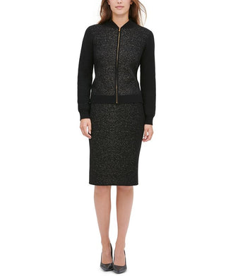 Calvin Klein Women's Speck Sweater Pencil Skirt Black Size Medium
