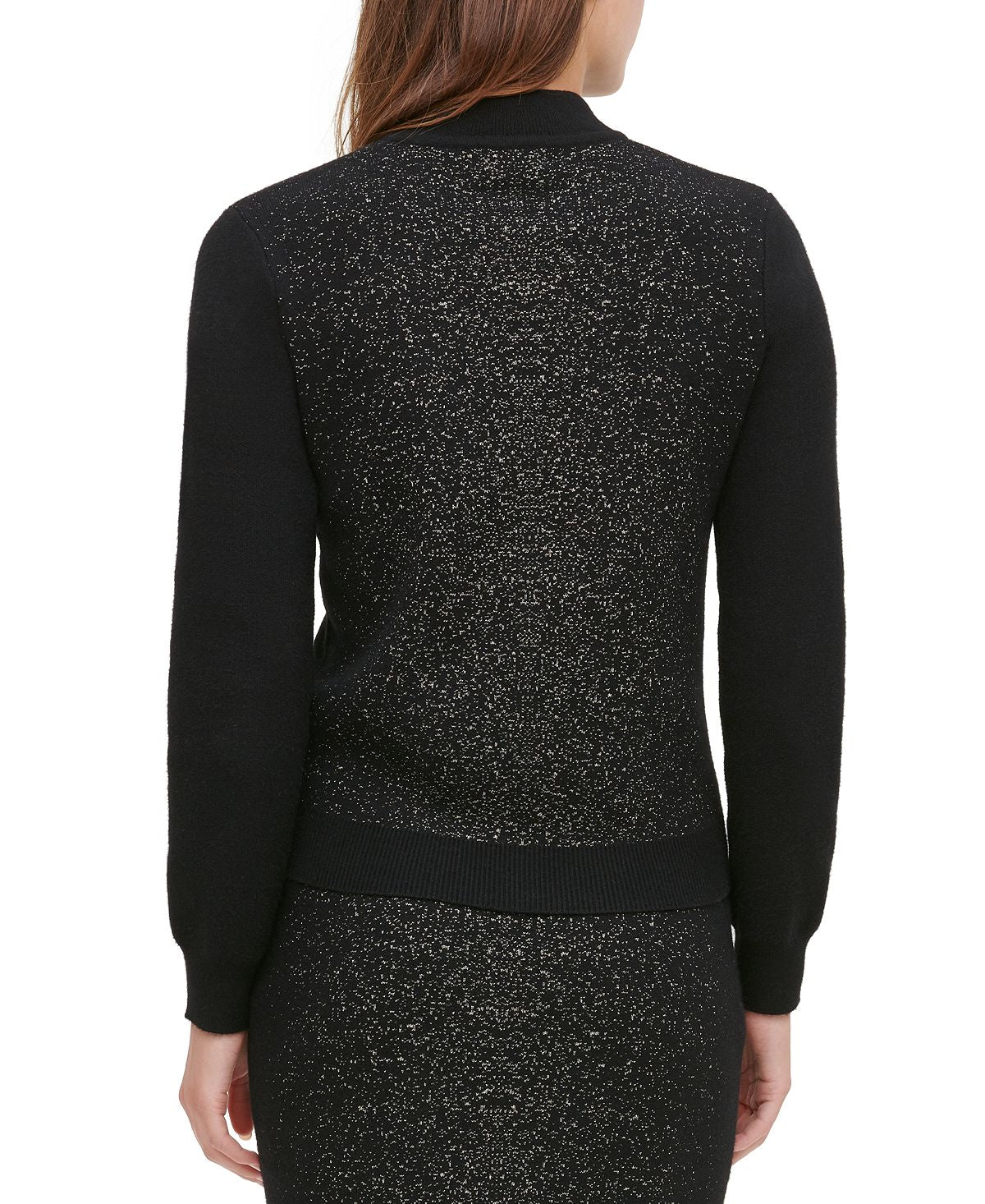 Calvin Klein Suéter Speck Feminino Saia Lápis Preta Tamanho Médio