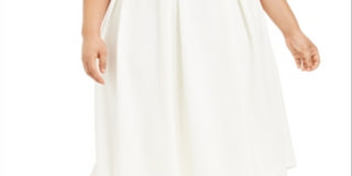 Calvin Klein Saia Feminina Plissada Abaixo do Joelho MIDI Branca Tamanho 22W