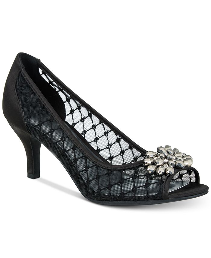 Karen Scott Maralyn Peep Toe Sapatos de Noite Femininos Pretos Tamanho -9,5 W