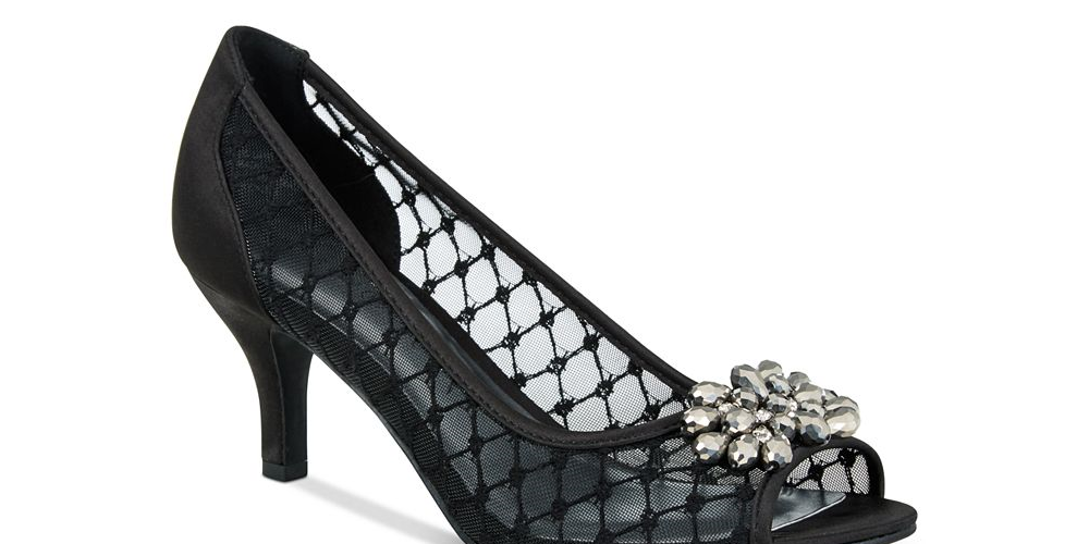 Karen Scott Maralyn Peep Toe Sapatos de Noite Femininos Pretos Tamanho -9,5 W