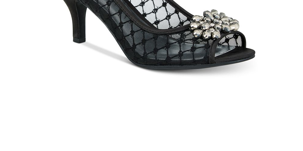 Karen Scott Maralyn Peep Toe Sapatos de Noite Femininos Pretos Tamanho -9,5 W