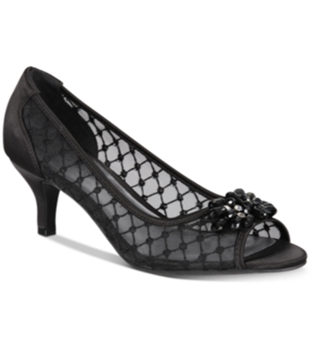 Karen Scott Maralyn Peep Toe Sapatos de Noite Femininos Pretos Tamanho -9,5 W