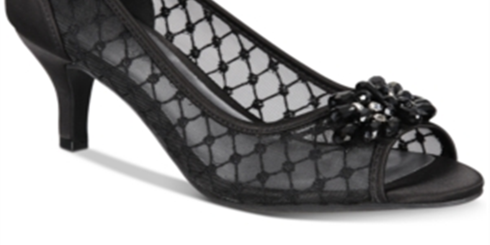 Karen Scott Maralyn Peep Toe Sapatos de Noite Femininos Pretos Tamanho -9,5 W