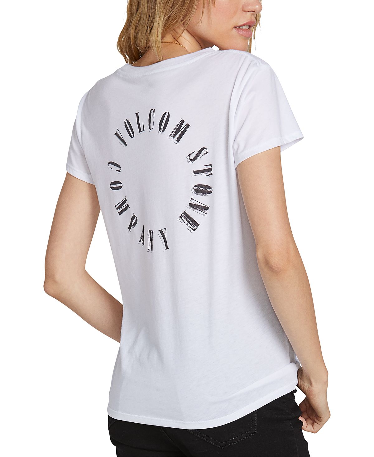 Camisetas femininas Volcom com logotipo Easy Babe Rad Tee, branca, tamanho G