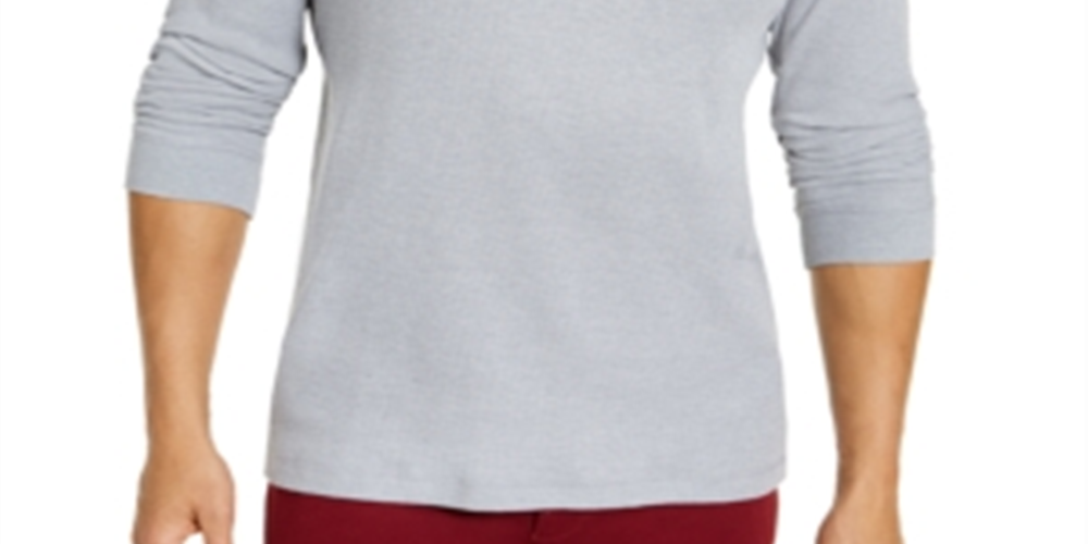 Camisa Henley Masculina Club Room Cinza Tamanho XX-G