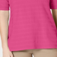 Charter Club Top feminino de algodão texturizado com listras e mangas compridas, rosa, tamanho grande