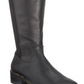 Botas femininas Material Girl Darcell de couro, bico amendoado, acima do joelho, pretas, tamanho 8 M