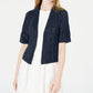 Robbie Bee Pointelle Knit Shrug Feminino Azul Tamanho Pequeno