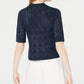 Robbie Bee Pointelle Knit Shrug Feminino Azul Tamanho Pequeno