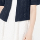 Robbie Bee Pointelle Knit Shrug Feminino Azul Tamanho Pequeno