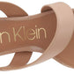 Calvin Klein Lancy Nappa Feminino Biqueira Aberta Salto com Tira no Tornozelo Sapato Social Casual Marrom Tamanho 11 M