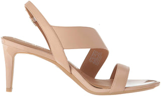 Calvin Klein Lancy Nappa Feminino Biqueira Aberta Salto com Tira no Tornozelo Sapato Social Casual Marrom Tamanho 11 M