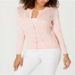 Cardigan de malha Pointelle feminino Charter Club rosa tamanho XX-G