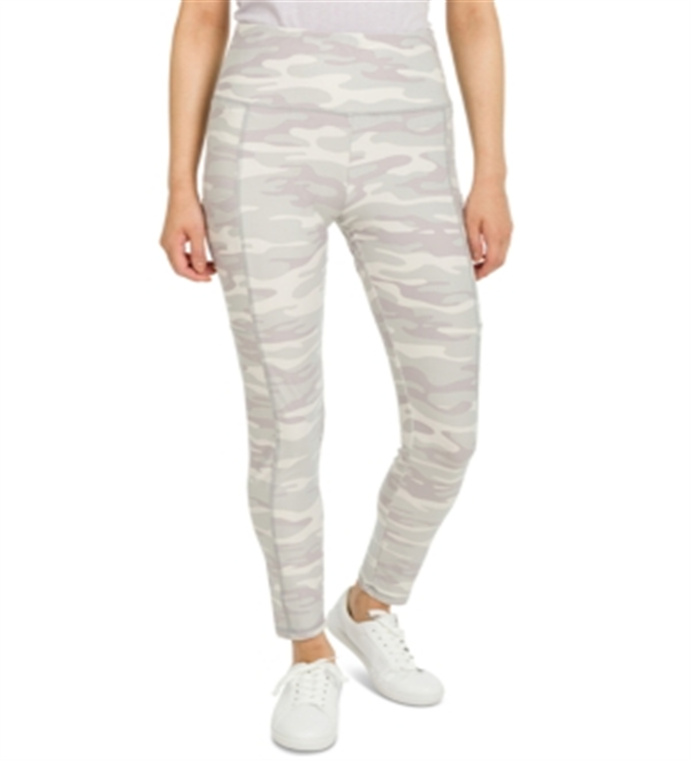 Legging Hippie Rose Junior com bolso lateral cinza, tamanho médio