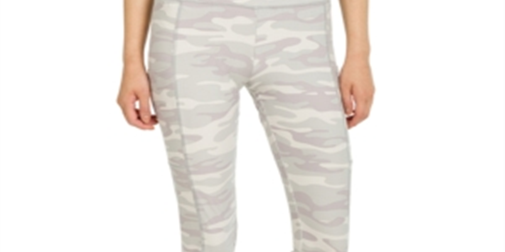 Legging Hippie Rose Junior com bolso lateral cinza, tamanho médio
