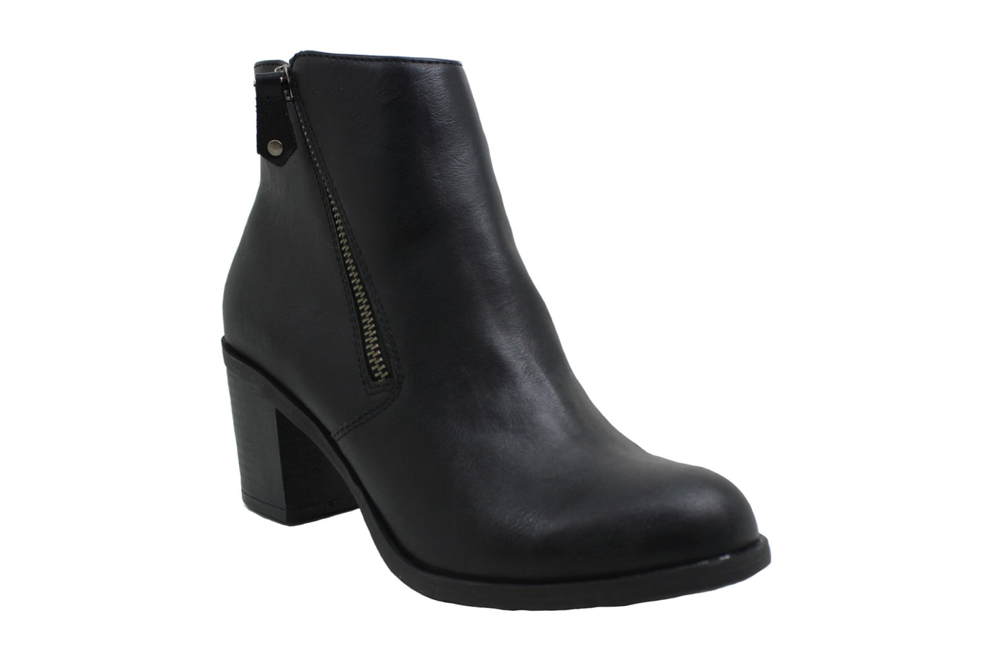 Botas femininas American Rag em couro Demitra, bico amendoado, cano curto, pretas, tamanho 9 M