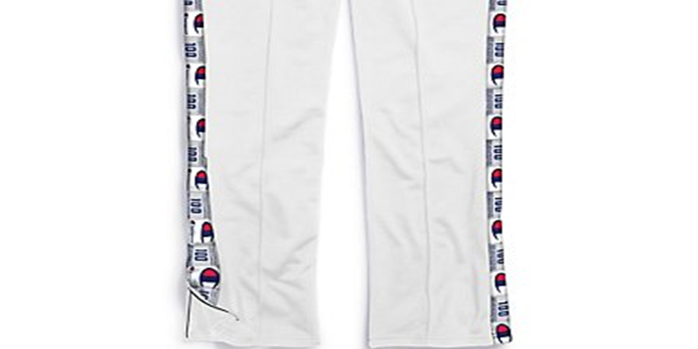 Calça de corrida feminina Champion Tricot, branca, tamanho GG