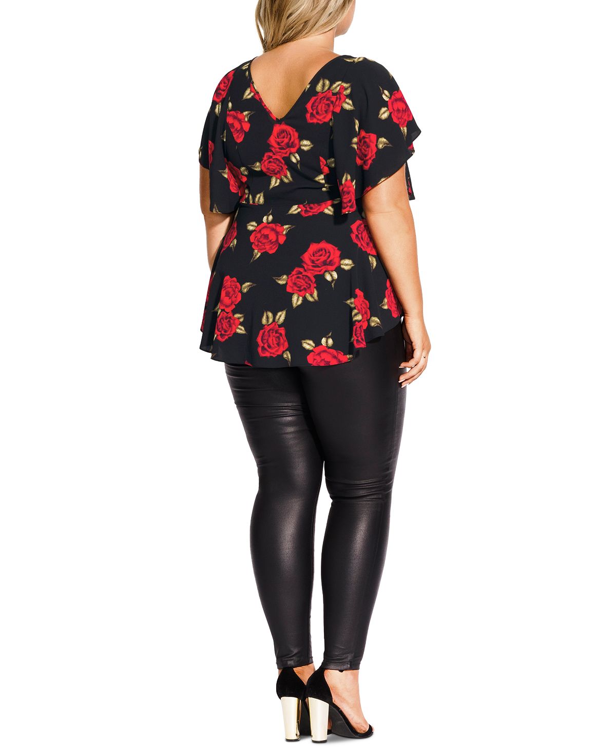 Top Liason Plus Rose Feminino City Chic Preto Tamanho 18W