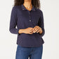 Karen Scott Blusa Feminina Estampada e Lisa Azul Tamanho Pequeno P