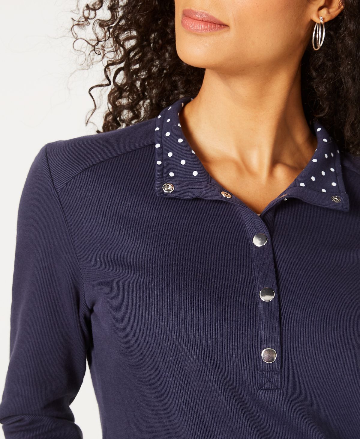 Karen Scott Blusa Feminina Estampada e Lisa Azul Tamanho Pequeno P