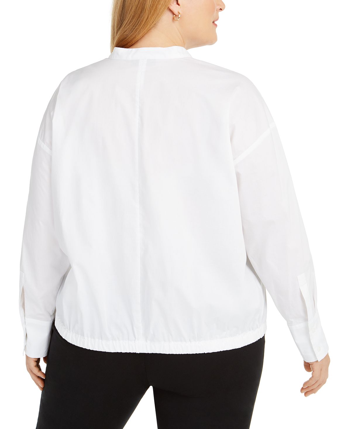 Camisa feminina Alfani Plus Popover, branca, tamanho 2X