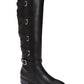 Botas femininas Thalia Sodi Veronika com bico fechado e cano alto, pretas, tamanho 11 M