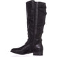 Botas femininas Thalia Sodi Veronika com bico fechado e cano alto, pretas, tamanho 11 M