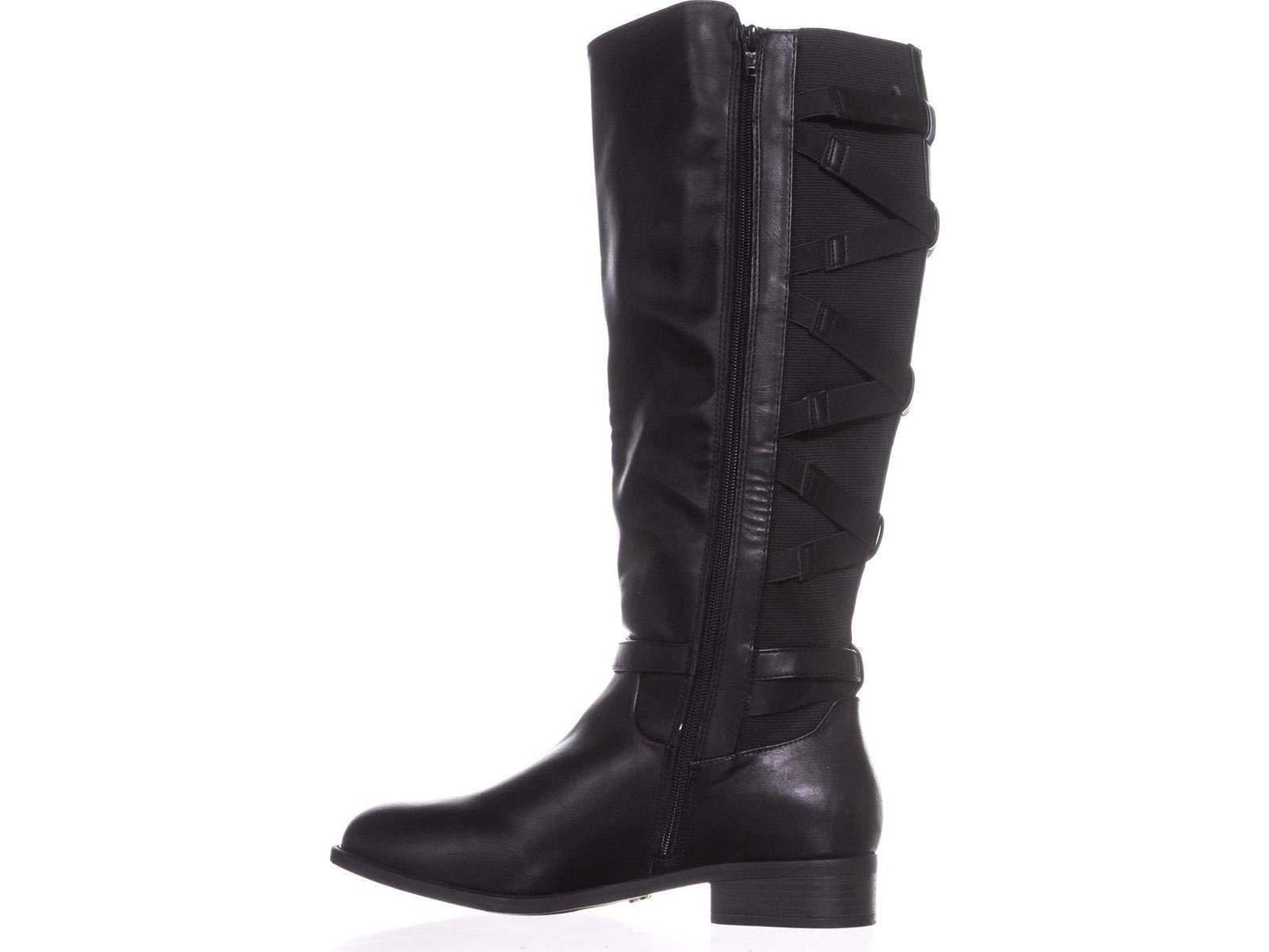 Botas femininas Thalia Sodi Veronika com bico fechado e cano alto, pretas, tamanho 11 M