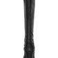 Botas femininas American Rag com espuma viscoelástica acolchoada, fivela confortável, tira no tornozelo, antiderrapante, bico redondo, salto cunha, pretas, tamanho 11 M
