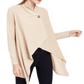 Suéter assimétrico feminino NY Collection Space Dye marrom tamanho pequeno GG
