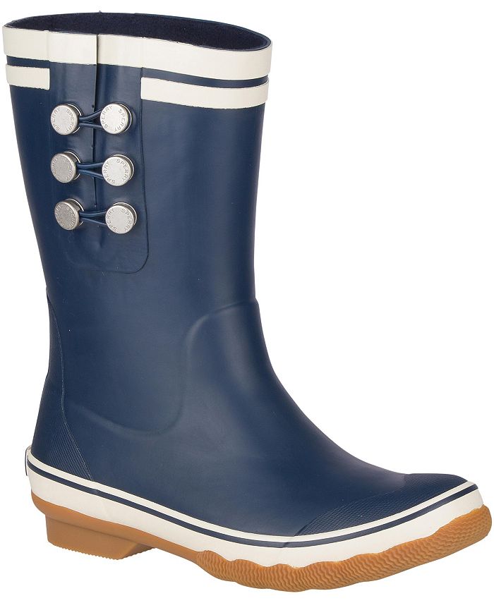 Bota de chuva alta para neve Sperry Saltwater feminina, azul, tamanho 5 M