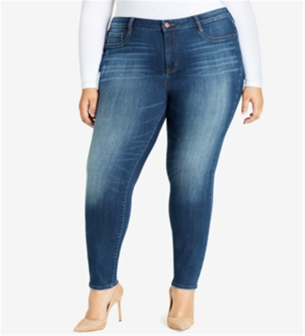 Calça jeans feminina William Rast Trendy Plus de cintura alta, azul, tamanho 22 W