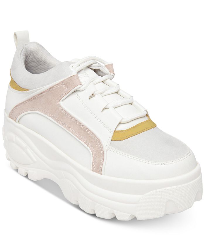 Madden Girl Sapatos Femininos Sppice Fabric Cano Baixo Com Cadarço Branco Tamanho 10 M