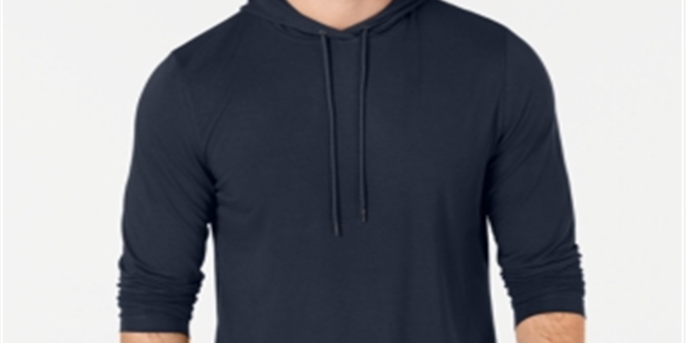 Moletom com capuz elástico masculino Alfani azul tamanho médio