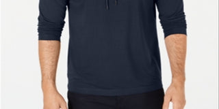 Moletom com capuz elástico masculino Alfani azul tamanho médio