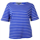 Karen Scott Blusa feminina listrada com decote canoa e malha marrom, tamanho 10M