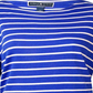 Karen Scott Blusa feminina listrada com decote canoa e malha marrom, tamanho 10M