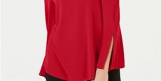 Top Alfani Feminino com Apliques de Um Ombro Vermelho Tamanho Pequeno Pequeno