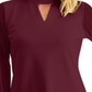 JM Collection Top feminino com manga transparente, vermelho, tamanho pequeno