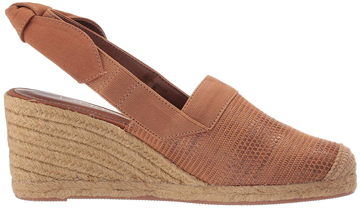 Ralph Lauren Helma Espadrille Wedge Sandália Feminina Marrom Tamanho 10 B