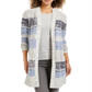Cardigan listrado feminino Style &amp; Co, azul, tamanho X-S